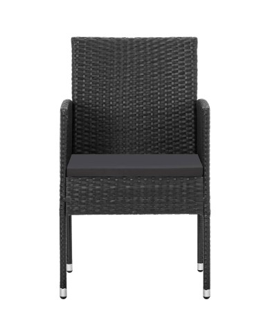 Ensemble de salle à manger de jardin 7 pcs Noir