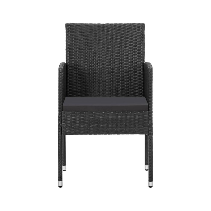 Ensemble de salle à manger de jardin 7 pcs Noir