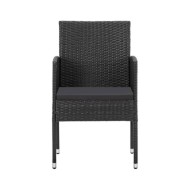 Ensemble de salle à manger de jardin 7 pcs Noir
