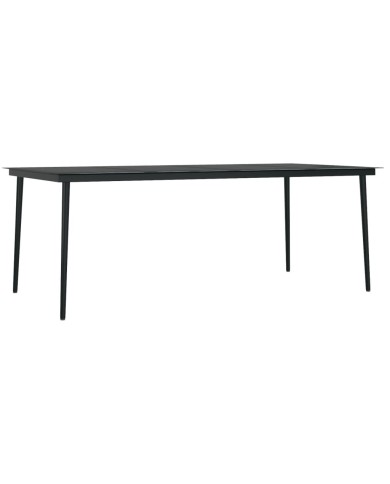 Ensemble de salle à manger de jardin 7 pcs Noir