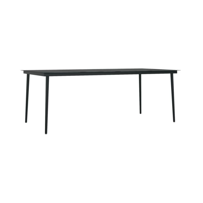 Ensemble de salle à manger de jardin 7 pcs Noir