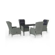 Ensemble de salle à manger de jardin 5 pcs Gris clair