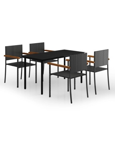 Ensemble de salle à manger de jardin 5 pcs Gris clair
