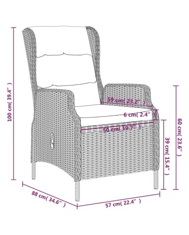 Ensemble de salle à manger de jardin 5 pcs Gris clair