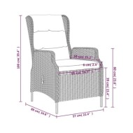 Ensemble de salle à manger de jardin 5 pcs Gris clair