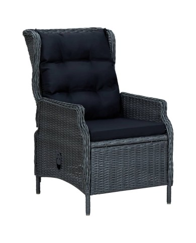 Ensemble de salle à manger de jardin 3 pcs Gris foncé
