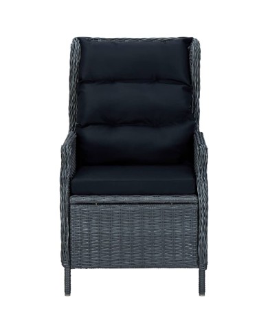 Ensemble de salle à manger de jardin 3 pcs Gris foncé