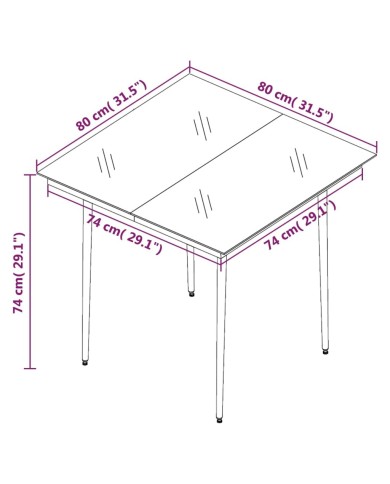 Ensemble de salle à manger de jardin 3 pcs Gris foncé