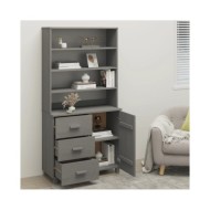 Buffet Bois massif de pin Gris clair