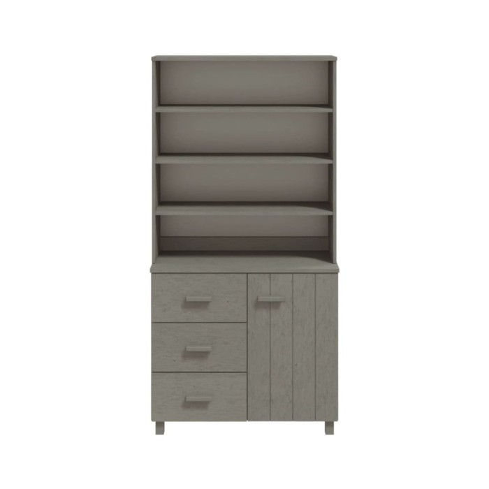 Buffet Bois massif de pin Gris clair