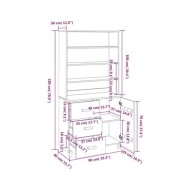 Buffet Bois massif de pin Gris clair