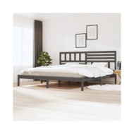 Cadre de lit Gris Bois de pin massif 200x200 cm