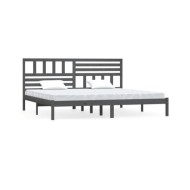 Cadre de lit Gris Bois de pin massif 200x200 cm