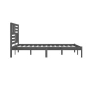 Cadre de lit Gris Bois de pin massif 200x200 cm