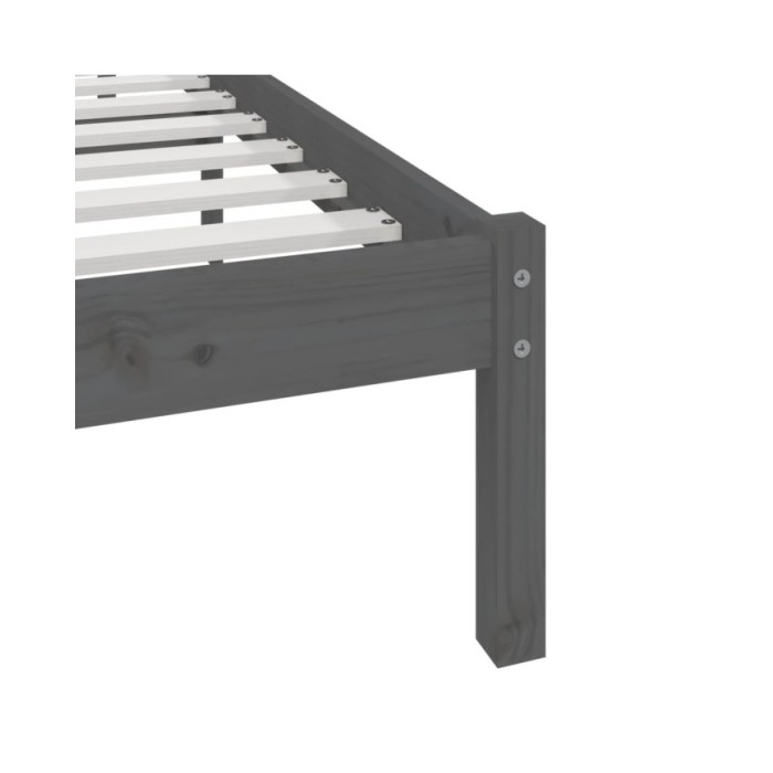 Cadre de lit Gris Bois de pin massif 200x200 cm