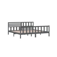 Cadre de lit Gris Bois massif 200x200 cm