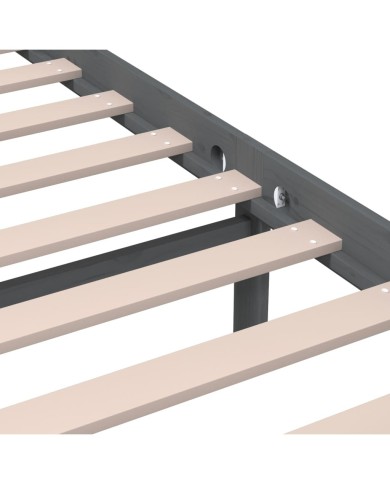 Cadre de lit Gris Bois massif 200x200 cm