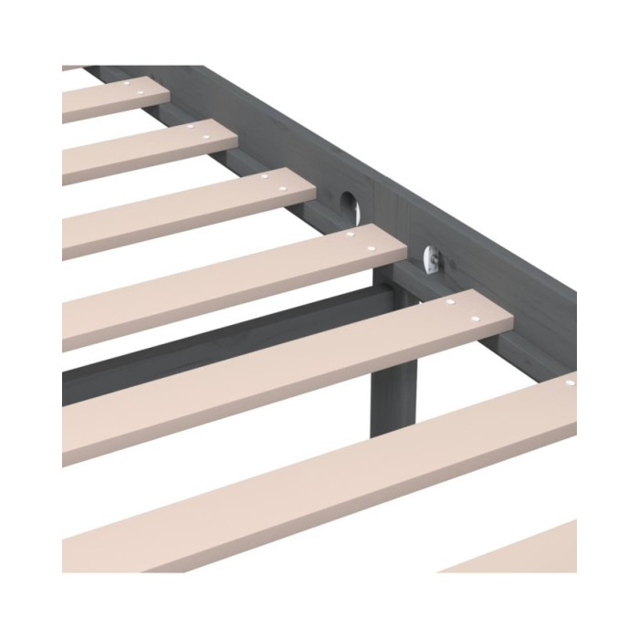 Cadre de lit Gris Bois massif 200x200 cm