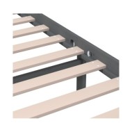 Cadre de lit Gris Bois massif 200x200 cm