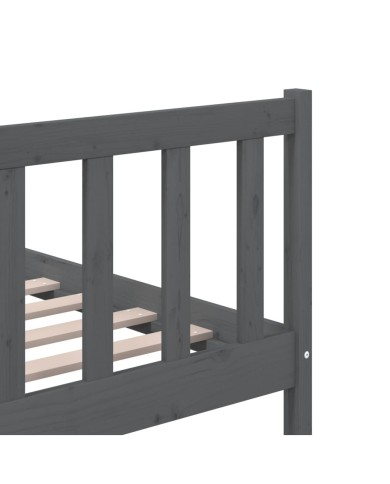 Cadre de lit Gris Bois massif 200x200 cm