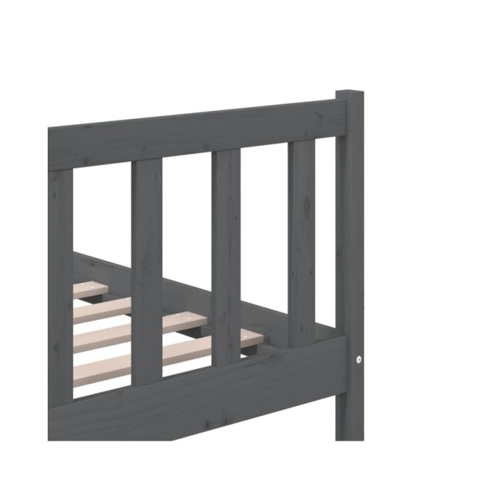 Cadre de lit Gris Bois massif 200x200 cm