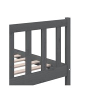 Cadre de lit Gris Bois massif 200x200 cm
