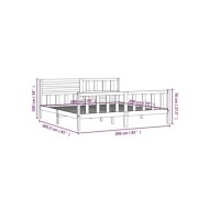 Cadre de lit Gris Bois massif 200x200 cm