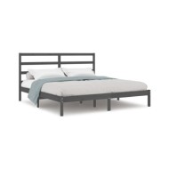 Cadre de lit Gris Bois de pin massif 200x200 cm