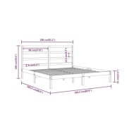 Cadre de lit Gris Bois de pin massif 200x200 cm