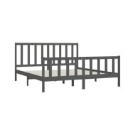 Cadre de lit Gris Bois massif 200x200 cm