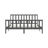 Cadre de lit Gris Bois massif 200x200 cm