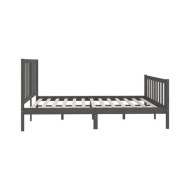 Cadre de lit Gris Bois massif 200x200 cm
