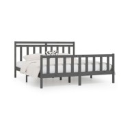 Cadre de lit Gris Bois de pin massif 200x200 cm