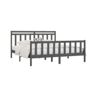 Cadre de lit Gris Bois de pin massif 200x200 cm