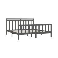Cadre de lit Gris Bois de pin massif 200x200 cm