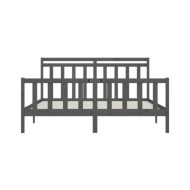 Cadre de lit Gris Bois de pin massif 200x200 cm