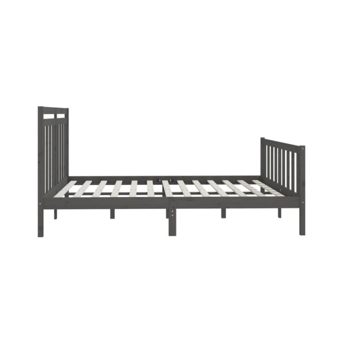 Cadre de lit Gris Bois de pin massif 200x200 cm