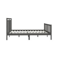 Cadre de lit Gris Bois de pin massif 200x200 cm
