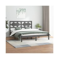 Cadre de lit Gris Bois de pin massif 200x200 cm