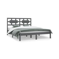 Cadre de lit Gris Bois de pin massif 200x200 cm