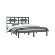 Cadre de lit Gris Bois de pin massif 200x200 cm