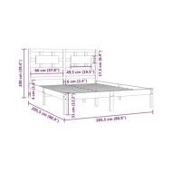 Cadre de lit Gris Bois de pin massif 200x200 cm
