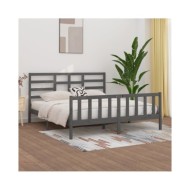 Cadre de lit Gris Bois de pin massif 200x200 cm