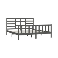 Cadre de lit Gris Bois de pin massif 200x200 cm