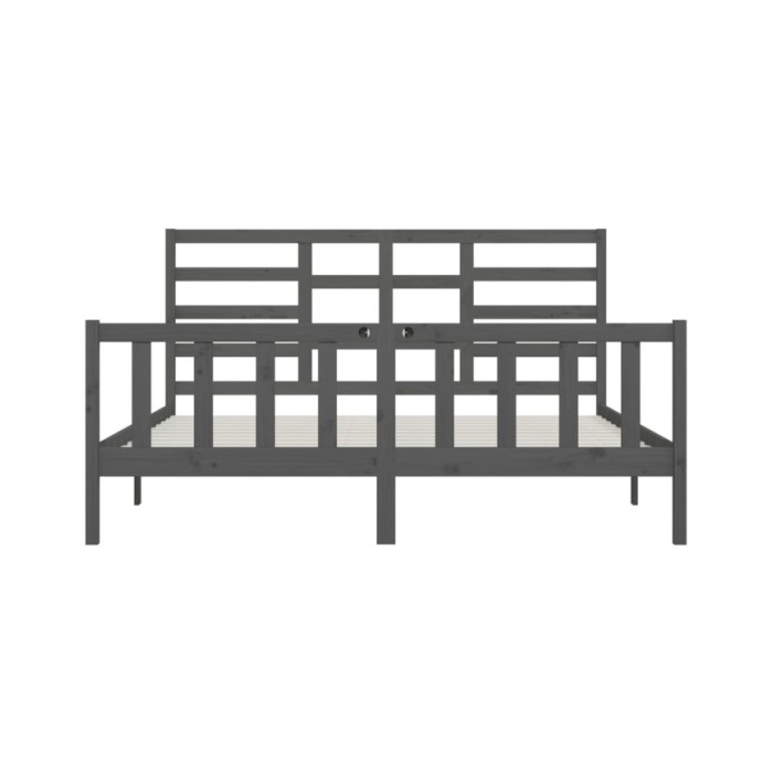 Cadre de lit Gris Bois de pin massif 200x200 cm