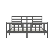 Cadre de lit Gris Bois de pin massif 200x200 cm