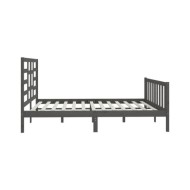 Cadre de lit Gris Bois de pin massif 200x200 cm