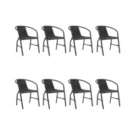 Chaises de jardin 8 pcs Rotin plastique et acier 110 kg
