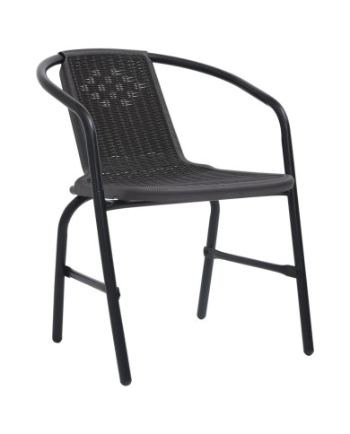 Chaises de jardin 8 pcs Rotin plastique et acier 110 kg