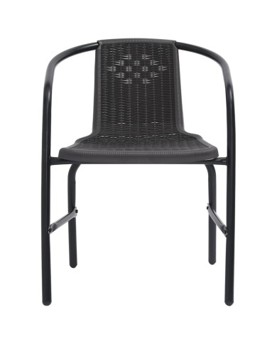 Chaises de jardin 8 pcs Rotin plastique et acier 110 kg